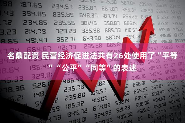 名鼎配资 民营经济促进法共有26处使用了“平等”“公平”“同等”的表述