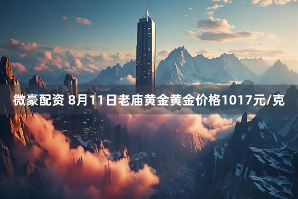 微豪配资 8月11日老庙黄金黄金价格1017元/克